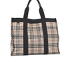 Authentic BURBERRY Vintage Nova Check Nylon Tote Hand Bag Beige 6884K