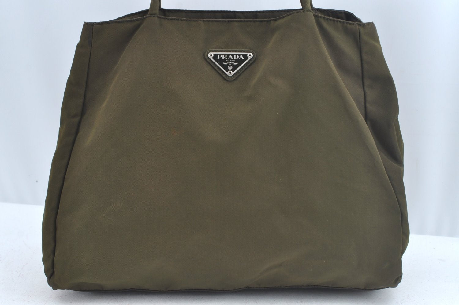 Authentic PRADA Vintage Nylon Tessuto Shoulder Hand Bag Khaki Green 6885J