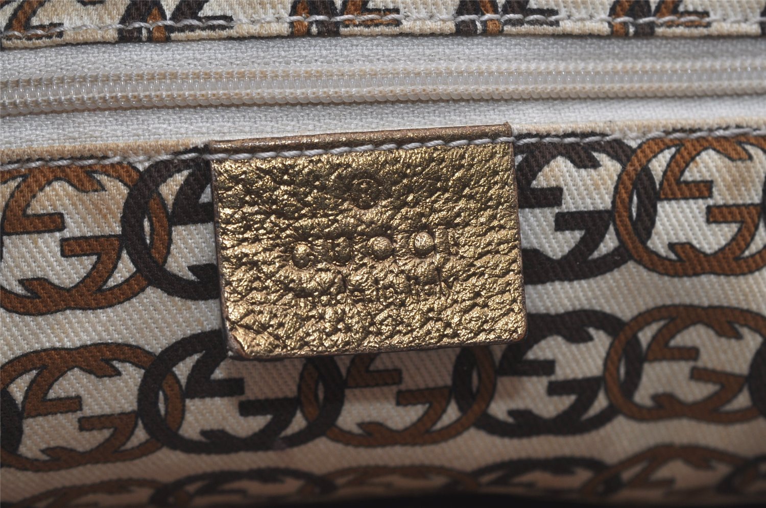 Authentic GUCCI Princy GG Canvas Leather Shoulder Tote Bag 163805 Beige 6886I