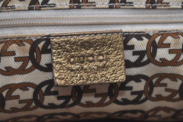 Authentic GUCCI Princy GG Canvas Leather Shoulder Tote Bag 163805 Beige 6886I