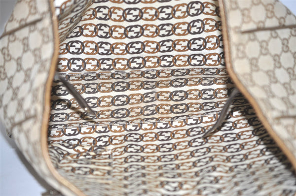 Authentic GUCCI Princy GG Canvas Leather Shoulder Tote Bag 163805 Beige 6886I