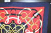 Authentic HERMES Carre 90 Scarf "Eperon d' or" Silk Navy 6886J