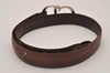 Authentic Christian Dior Belt Leather Size 85cm 33.5inches Brown CD 6887I