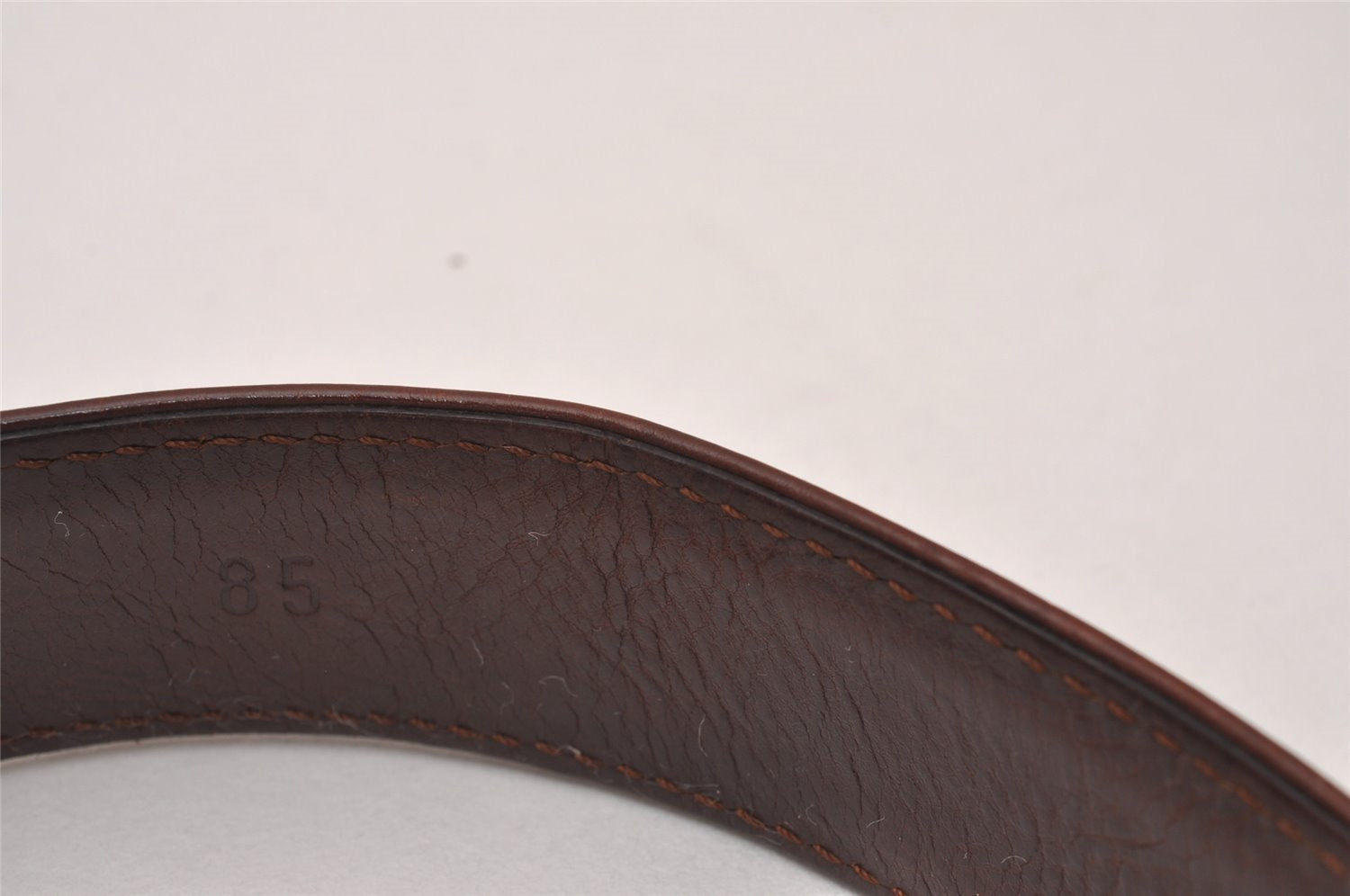 Authentic Christian Dior Belt Leather Size 85cm 33.5inches Brown CD 6887I