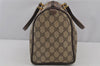 Authentic GUCCI Web Sherry Line Hand Boston Bag GG PVC Leather Brown Junk 6887J