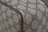Authentic GUCCI Web Sherry Line Hand Boston Bag GG PVC Leather Brown Junk 6887J