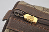 Authentic GUCCI Web Sherry Line Hand Boston Bag GG PVC Leather Brown Junk 6887J