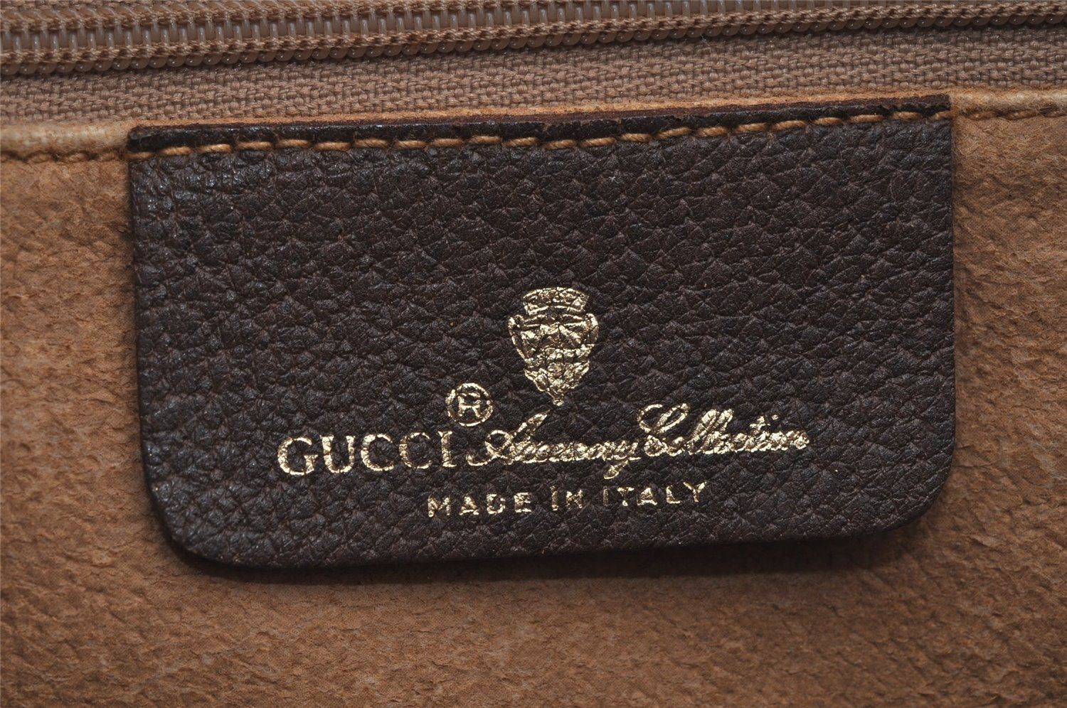 Authentic GUCCI Web Sherry Line Hand Boston Bag GG PVC Leather Brown Junk 6887J