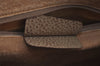 Authentic GUCCI Web Sherry Line Hand Boston Bag GG PVC Leather Brown Junk 6887J