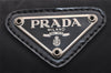 Authentic PRADA Vintage Nylon Tessuto Leather Pouch Purse Black 6888J