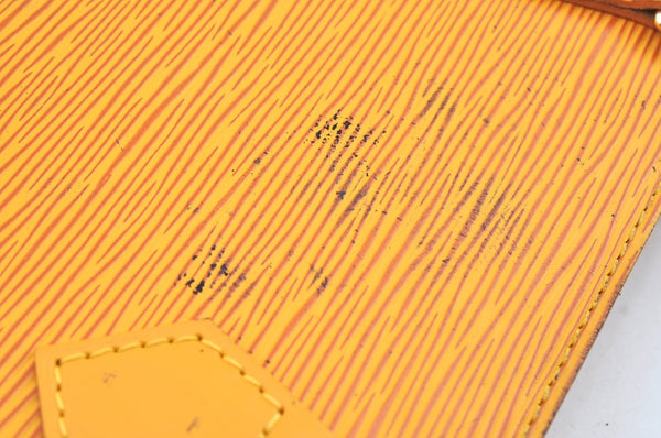 Authentic Louis Vuitton Epi Leather Sac Plat Hand Bag M52079 Yellow Junk 6889G