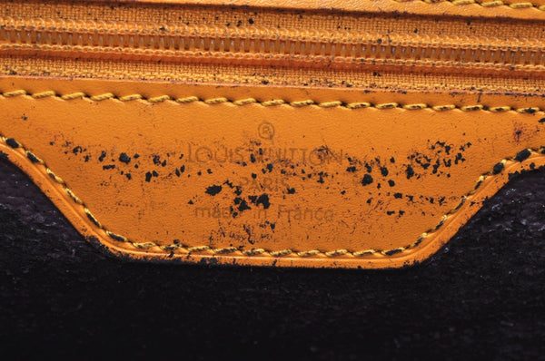 Authentic Louis Vuitton Epi Leather Sac Plat Hand Bag M52079 Yellow Junk 6889G