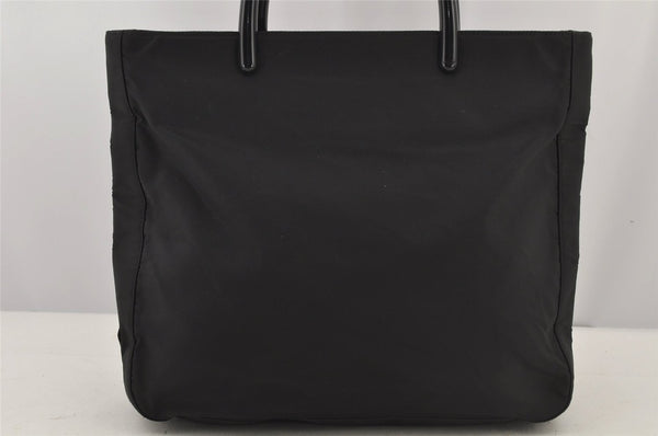 Authentic PRADA Vintage Nylon Tessuto Plastic Hand Bag Black 6889J