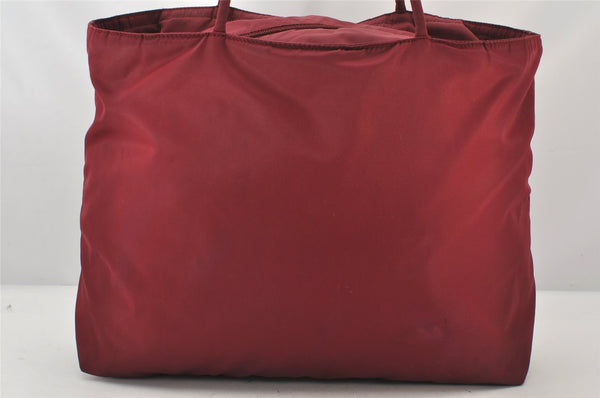 Authentic PRADA Vintage Nylon Tessuto Shoulder Tote Bag Red 6889K