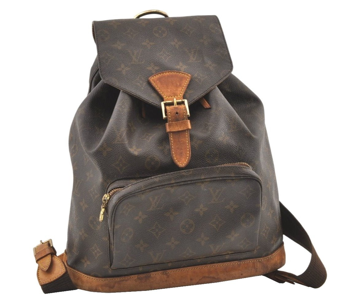 Authentic Louis Vuitton Monogram Montsouris GM Backpack M51135 LV 6890J