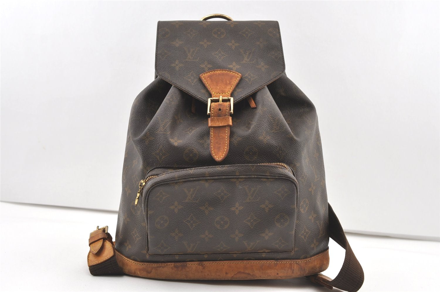 Authentic Louis Vuitton Monogram Montsouris GM Backpack M51135 LV 6890J