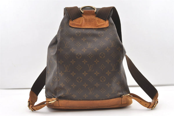 Authentic Louis Vuitton Monogram Montsouris GM Backpack M51135 LV 6890J