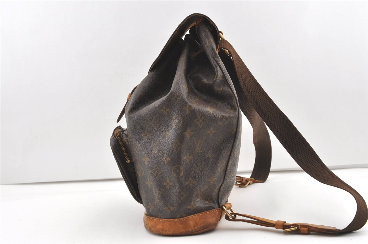 Authentic Louis Vuitton Monogram Montsouris GM Backpack M51135 LV 6890J