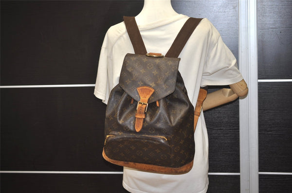 Authentic Louis Vuitton Monogram Montsouris GM Backpack M51135 LV 6890J