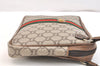 Authentic GUCCI Web Sherry Line GG Plus Clutch Bag PVC Leather Brown Junk 6890K