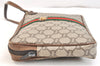 Authentic GUCCI Web Sherry Line GG Plus Clutch Bag PVC Leather Brown Junk 6890K