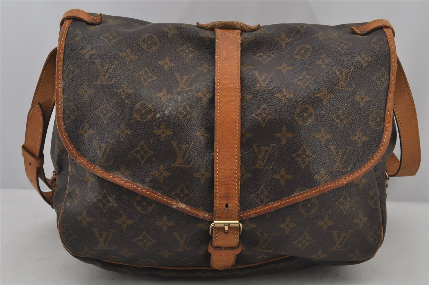 Authentic Louis Vuitton Monogram Saumur 35 Shoulder Cross Bag M42254 LV 6893J