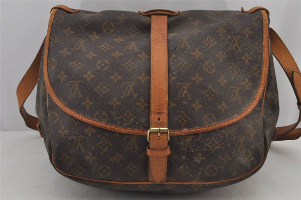 Authentic Louis Vuitton Monogram Saumur 35 Shoulder Cross Bag M42254 LV 6893J