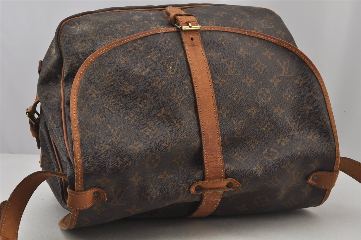 Authentic Louis Vuitton Monogram Saumur 35 Shoulder Cross Bag M42254 LV 6893J