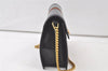 Authentic GUCCI Web Sherry Line Chain Shoulder Cross Bag Leather Black 6893K