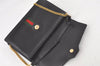 Authentic GUCCI Web Sherry Line Chain Shoulder Cross Bag Leather Black 6893K