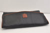 Authentic CELINE Vintage Clutch Hand Bag Purse Leather Black 6894J