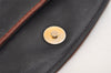 Authentic CELINE Vintage Clutch Hand Bag Purse Leather Black 6894J