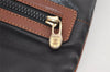 Authentic CELINE Vintage Clutch Hand Bag Purse Leather Black 6894J
