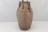 Authentic PRADA Vintage Leather Drawstring Tote Bag Purse Beige 6894K