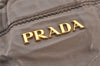 Authentic PRADA Vintage Leather Drawstring Tote Bag Purse Beige 6894K