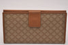 Authentic CELINE Macadam Blason Pattern Long Wallet PVC Leather Beige 6895J