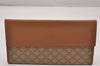 Authentic CELINE Macadam Blason Pattern Long Wallet PVC Leather Beige 6895J