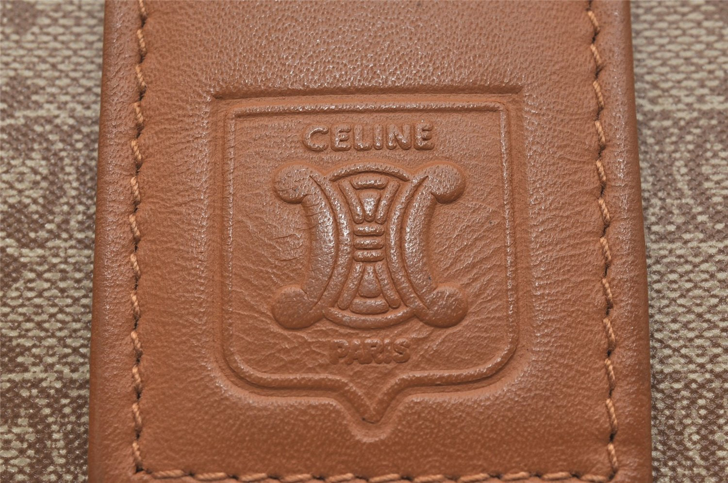 Authentic CELINE Macadam Blason Pattern Long Wallet PVC Leather Beige 6895J