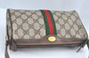 Authentic GUCCI Web Sherry Line Shoulder Bag GG PVC Leather Brown Junk 6896J