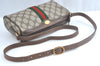 Authentic GUCCI Web Sherry Line Shoulder Bag GG PVC Leather Brown Junk 6896J