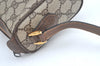 Authentic GUCCI Web Sherry Line Shoulder Bag GG PVC Leather Brown Junk 6896J