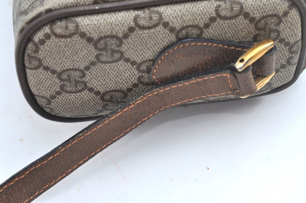 Authentic GUCCI Web Sherry Line Shoulder Bag GG PVC Leather Brown Junk 6896J