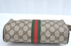 Authentic GUCCI Web Sherry Line Shoulder Bag GG PVC Leather Brown Junk 6896J