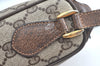 Authentic GUCCI Web Sherry Line Shoulder Bag GG PVC Leather Brown Junk 6896J