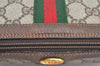 Authentic GUCCI Web Sherry Line Shoulder Bag GG PVC Leather Brown Junk 6896J
