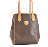 Authentic CELINE Macadam Blason Shoulder Tote Bag PVC Leather Brown 6896K