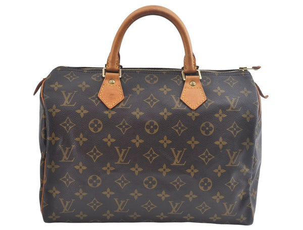 Authentic Louis Vuitton Monogram Speedy 30 Hand Boston Bag M41526 LV 6898J