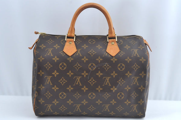 Authentic Louis Vuitton Monogram Speedy 30 Hand Boston Bag M41526 LV 6898J