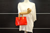 Authentic Louis Vuitton Vernis Reade PM Hand Bag Red M91088 LV 6899I