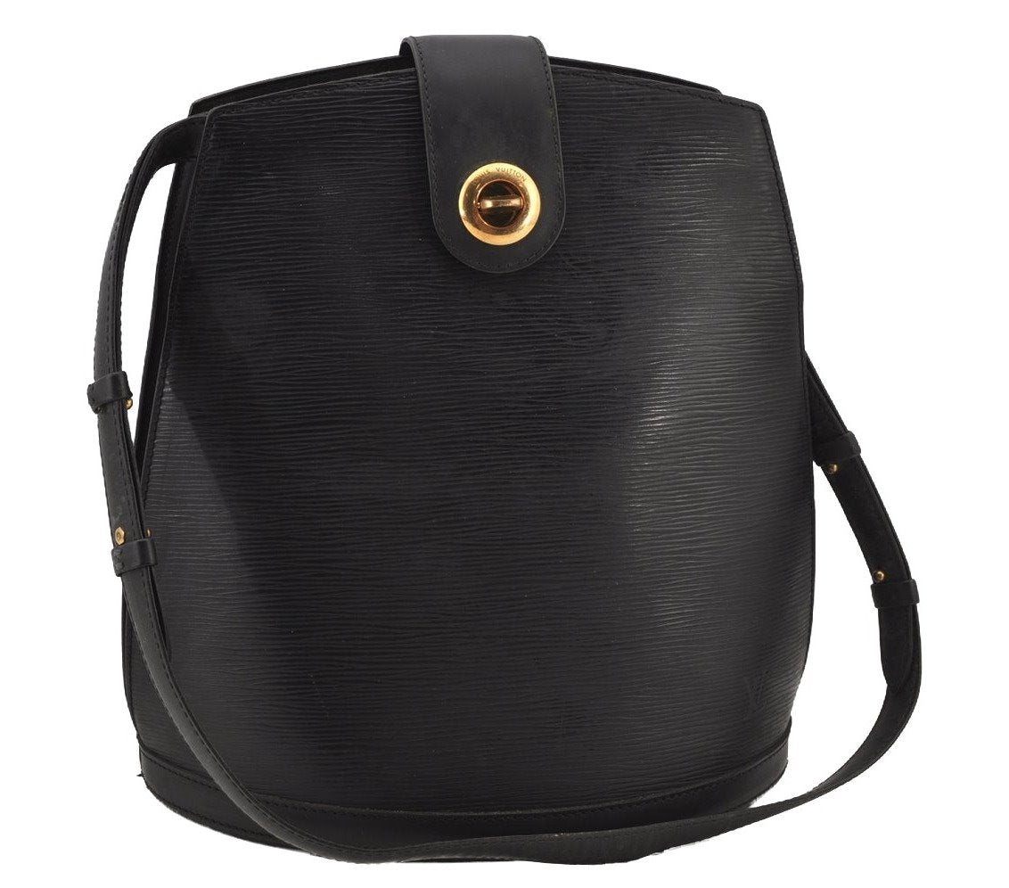 Authentic Louis Vuitton Epi Cluny Shoulder Bag Purse Black M52252 LV 6899J